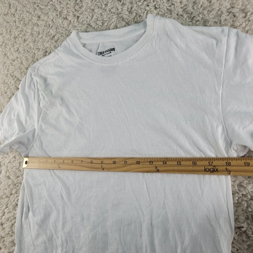 True‎ Religion T-Shirt Lot Men Medium White Excellent 2pk Cotton Horseshoe Logo